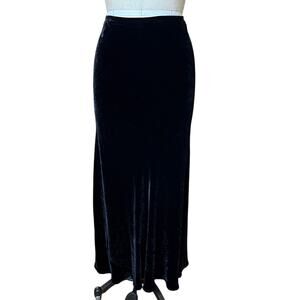 CITRON Santa Monica Black Velvet Maxi Skirt Size Large